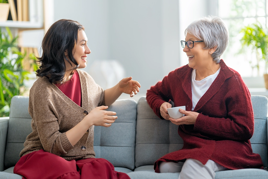 Daughter Talking With Mom About Her Family History