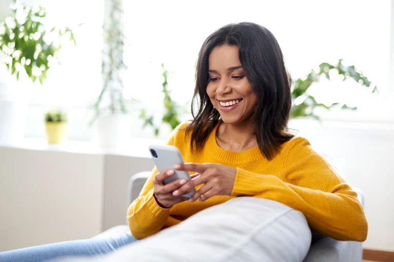 Woman Looking At Her Mammogram Results On Patient Portal